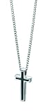 Fred Bennett Mens P3006 Stainless Steel Cross Pendant with Black PVD Detail on Curb Chain Length 51cm
