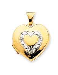 Genuine IceCarats Designer Jewelry Gift 14K 18Mm Heart Stone Set Locket