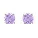 Sterling Silver Genuine Amethyst 4mm Round Stud Earring