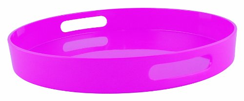 Zak! Desings - 0896- 0013E - Plateau Rond - 38 cm - Fuschia - mélamine - Empilables