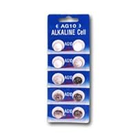 AG10 / LR55 / LR1130 Alkaline Button Cells, 1.5V, 10-Pcs Card