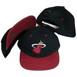 vintage retro NBA miami heat black burgundy visor 2tone snapback hat cap