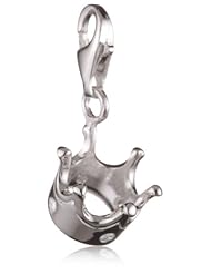 VINANI brand Germany 925 Sterling Silver Charm Pendant Crown shiny Zirconia white HKOZ