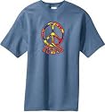 Peace Sign FUNKY 70s Retro Classic Symbol T-shirt - Stonewashed Blue