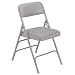 National Public Seating 1300 Series Steel Frame Upholstered Premium Vinyl Seat and Back Folding Chair with Triple Brace, 480 lbs Capacity, French Beige/Beige (Carton of 4)