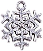 Pandahall 20 Pcs Antique Silver Christmas Snowflake Tibetan Style Pendants (17.5x15x1.5mm)