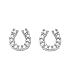 Jewelry : 14k White Gold Diamond Horseshoe Earrings (1/10 cttw, I-J Color, I3 Clarity)