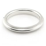 14K White Gold Men's & Women's Wedding Bands 2.5mm Milgrain comfort-fit