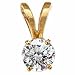 14kt Yellow Gold Icy Diamond Solitaire Pendant