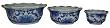 Blue & white hexagon planters - set of 3