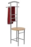 Produkt-Bild: Kesper 24500 Herrendienerstuhl Platte Buchendekor Gestell aus Metall, aluminium buche