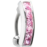 TOP DANGLE Passion Pink Gem TENNIS BRACELET Belly Ring by Body Candy