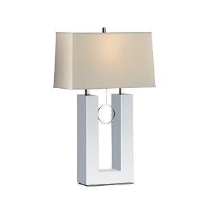 Nova Lighting 11638 Earring Reclining Table Lamp, White, White Wood, Chrome, And White... by Nova Lighting