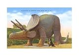 Triceratops in Dinosaur Park, South Dakota Places Art Poster Print, 17x11