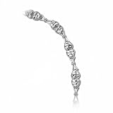 7 1/4 inch 10K white gold double heart bracelet
