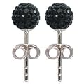 Clous d'oreilles Femme - 70 Cristaux Swarovski 6mm - Noir