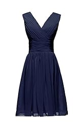 V-neck Cocktail Knee Length Chiffon Sleeveless Empire   Waistline Evening Dress/Homecoming Dress/Bridesmaid Dress 
