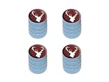 Deer - Hunting Hunter Tire Rim Valve Stem Caps - Light Blue