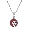 Jasper Bead Heart Pendant - Red