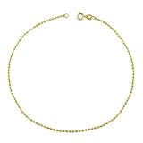 14k Yellow Gold Dazzling Bead Anklet