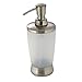 InterDesign Lusso Liquid Soap & Lotion Dispenser Pump for Kitchen or Bathroom Countertops, Frosted Clear/Brushed