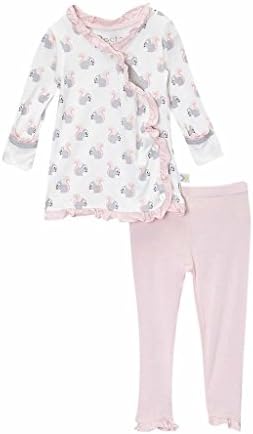 Bestaroo Baby Girl Pink Squirrels Kimono Top and Leggings ruffled set 0-3 mo.