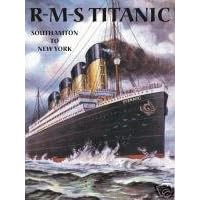 1796 EXTRA LARGE R-M-S TITANIC SOUTHAMTON TO NEW YORK METAL ADVERTISING WALL SIGN RETRO ART