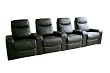 Leather Home Theater Recliner Set of Four in Black