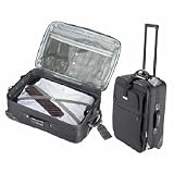 Luggage,Overnight,Expandable,14-1/2x8-1/2x22-3/4,Black, Sold as 1 each