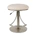 Hillsdale Venus Backless Adjustable Swivel Stool, Silver Finish with Fawn Faux-Suede Fabric