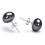 Black 9-10mm AA Freshwater Pearl Earring Set