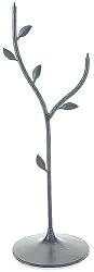 Achla BBS03 Weighted Black Iron Leaf Stand for Bird Baths with Threaded Connectors