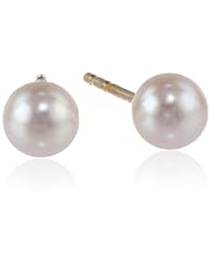 TARA Pearls 14k Yellow Gold Akoya White Pearl Earrings, 4mm