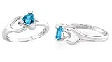 Trillion Cut Swiss Blue Topaz Solitaire Ring Sterling Silver
