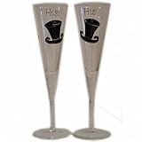 Review Dreamair  / Civil Partnership Gift Two Top Hats Champagne Flutes