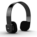 7dayshop R7 Premium Foldable Bluetooth Stereo Headphones / Handsfree Headset With Touch Button - Piano Black - Travel Case Included!
