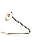 Leviton 420-W Miniature Base, Bi-Pin, Standard Fluorescent Lampholder, Butt-On, Screw Mount, Turn-Type, 6-Inch 18-AWM TEW Wire Leads, White