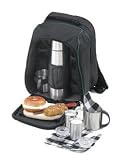 Cafe Picnic Backpack-Black With Check Napkins