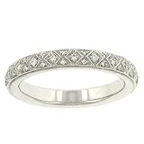 Diagonal Cut Bead Set Diamond Wedding Band .25cttw