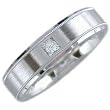 Princess Cut Diamond, 14Kt. White Gold. Diamond Comfort-Fit Wedding Band