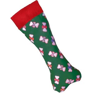 red dog boned shaped dog stocking