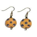 SilverChicks Exclusive - Kazuri Earrings - Cute Yellow & Blue Dangles