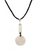 Necklace - N226 - Long Cream / White Shell hung on Black 16" Silk/Satin Cord + 2" Extension Chain