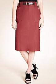 Autograph Cotton Rich Panelled Skirt with Belt