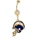 NFL Logo GOLD Double GEM Belly Ring - San Diego Chargers