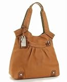 Fossil Patent-Trim Pleated Leather Tote