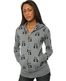 Primp The Panda Zip Hoody in Gray,Sweatshirts for Women