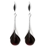Cherry Amber Silver 925 Bloody Teardrop Stud Earrings