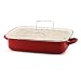 Rachael Ray Enamel on Steel Roaster with V-Shape Rack, Red