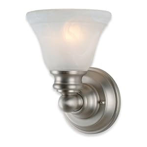 Royce Lighting RV2165 1BS One-Light Vanity Brushed Steel with Alabaster Globe by 
